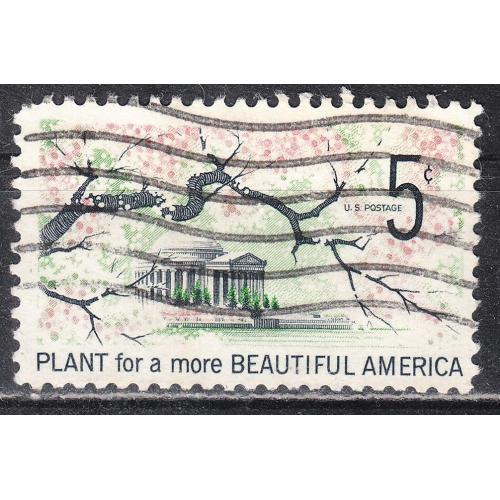 США 1966 №909у Прекрасная Америка. Ветка с цветом вишни