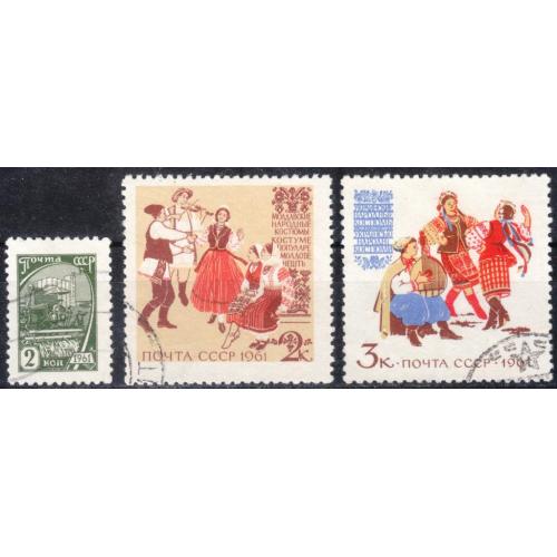 СССР 1961 №2426 (стандарт), №2435-2436 Народные костюмы