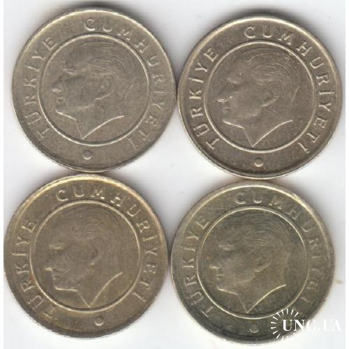 Турция 10 курушей 2009, 2012, 2014, 2015 (4 монеты)