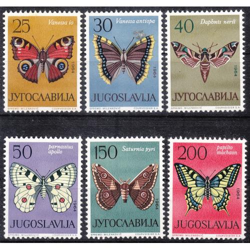 Югославия 1964 № 1069-1074 Бабочки