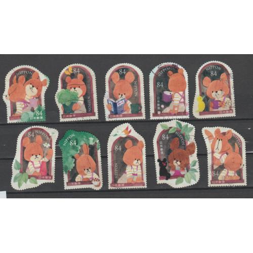 марки Япония  повна серія 2022 мультики ведмедик