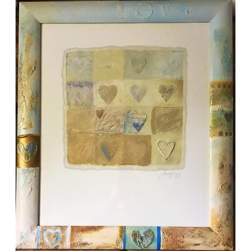 Op Art «LOVE» Barbara Lüdinghausen Vintage