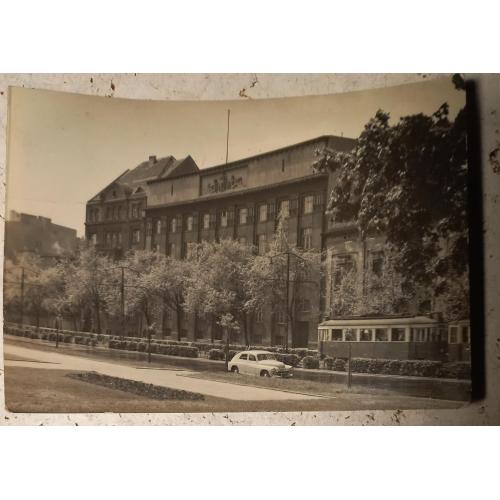 Черно-белая фотооткрытка. Лодзь. Послевоенная Польша. 50-е гг.