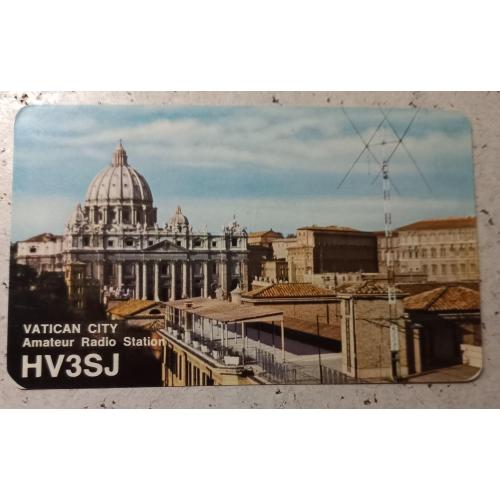 Фотооткрытка. Фрагмент Ватикана с радиолюбительской антенной на переднем плане. Ватикан Сити.1969 г.
