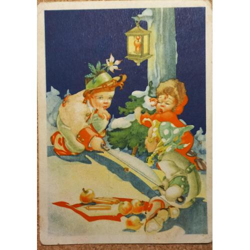 Художественная открытка. C Рождеством! Австрия. 1947 г