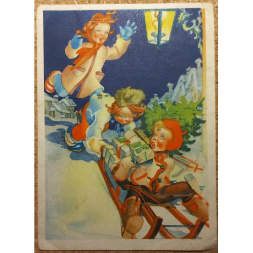 Художественная открытка. C Рождеством! Австрия. 1948 г.