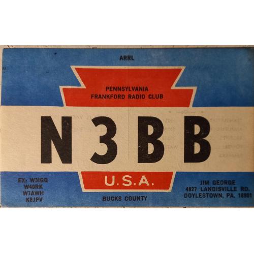 . QSL-карточка. Дойлстаун, Пенсильвания, США. 1979 г.