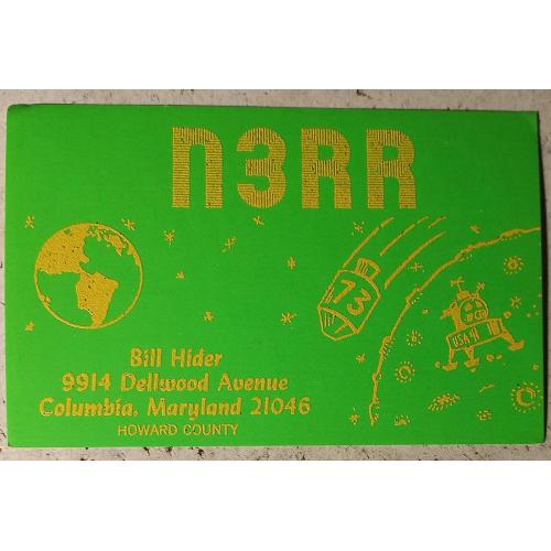 QSL-карточка. Колумбия, Мерилэнд, США. 1981 г.