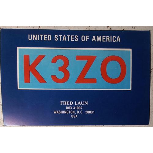 QSL-карточка.  Мэриленд, США.   1977 г.