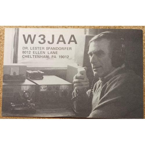 QSL-карточка.  На фото домашняя радиостанция американца. Челтмен, Пенсильвания, США. 1978 г.