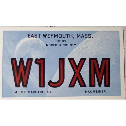 QSL-карточка.  Восточный Уэймут, Массачусетс. США. 1970 г.