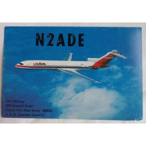 Самолет Boeing 727-200. QSL-карточка. Черри-Хилл, Нью-Джерси, США. 1980 г.