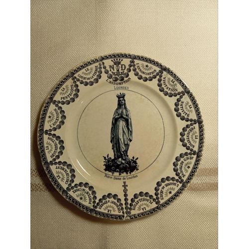 Антикварная французская фарфоровая тарелка 