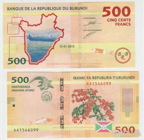 Бурунди 500 франков 2015 UNC
