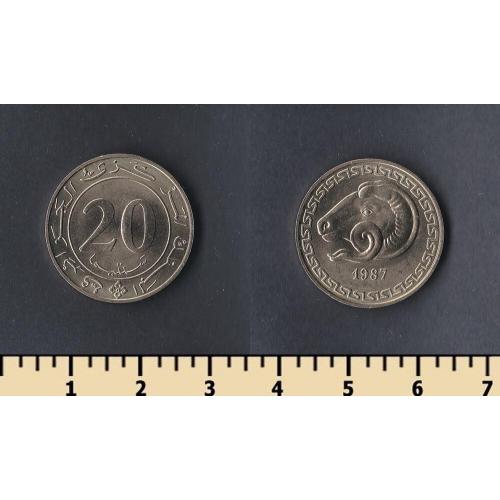 Алжир 20 сентимов 1987