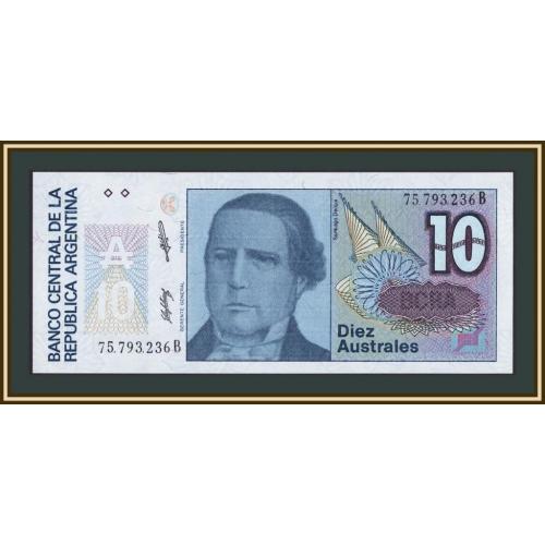 Аргентина 10 аустралей 1987-1989 P-325 (325b) UNC
