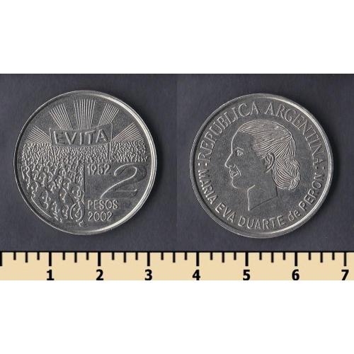 Аргентина 2 песо 2002