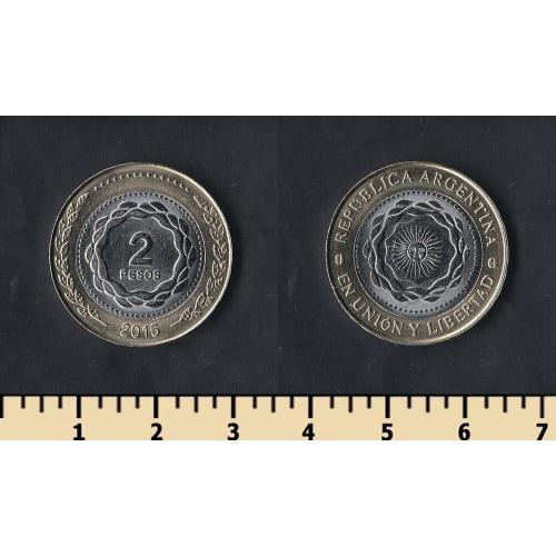 Аргентина 2 песо 2015
