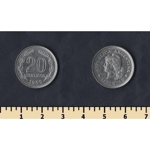 Аргентина 20 сентаво 1959