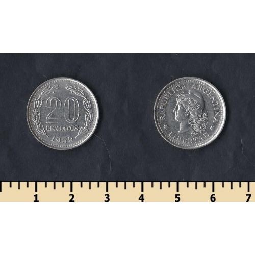 Аргентина 20 сентаво 1959