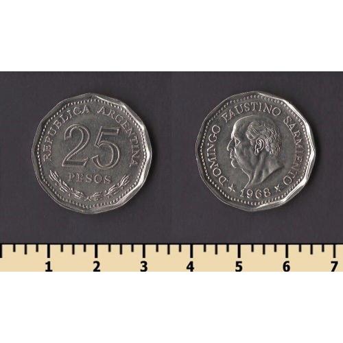 Аргентина 25 песо 1968