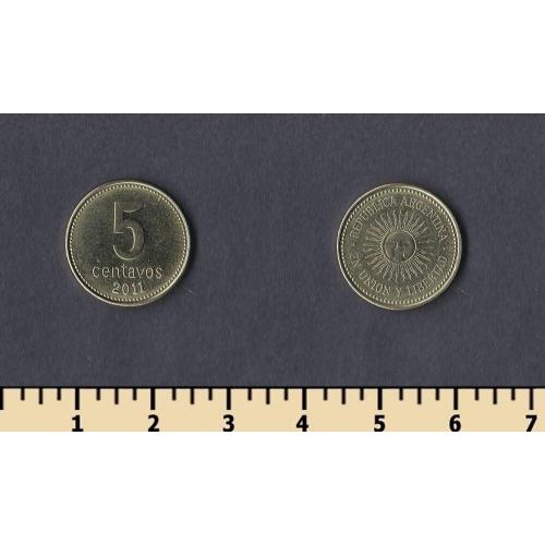 Аргентина 5 сентаво 2011
