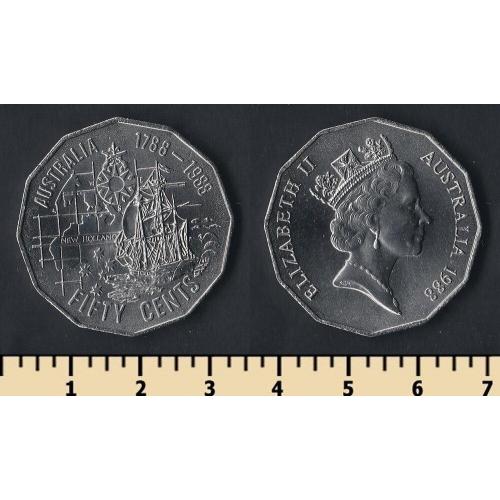Австралия 50 центов 1988