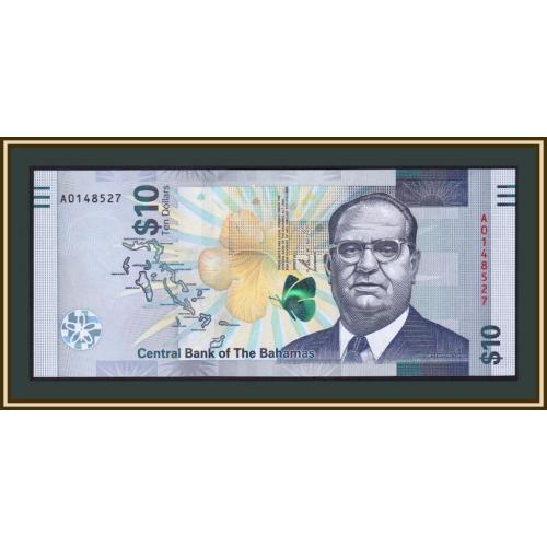 Багамские о-ва (Багамы) 10 долларов 2022 P-87 (87a) UNC Новинка!