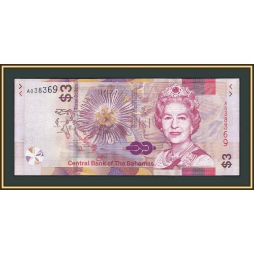 Багамские о-ва (Багамы) 3 доллара 2019 P-77 (77Аa) UNC