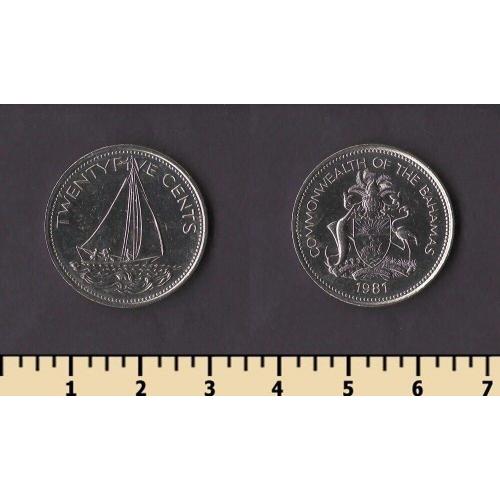 Багамские острова 25 центов 1981