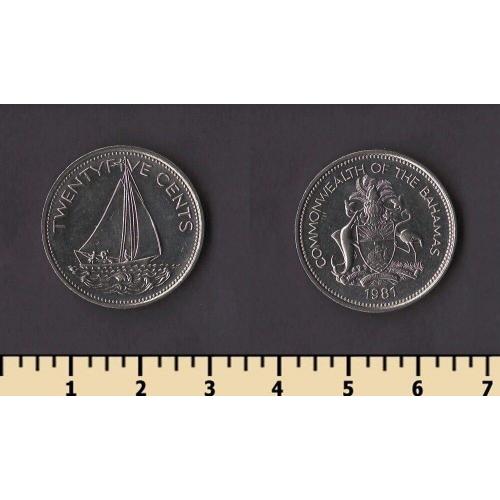 Багамские острова 25 центов 1981