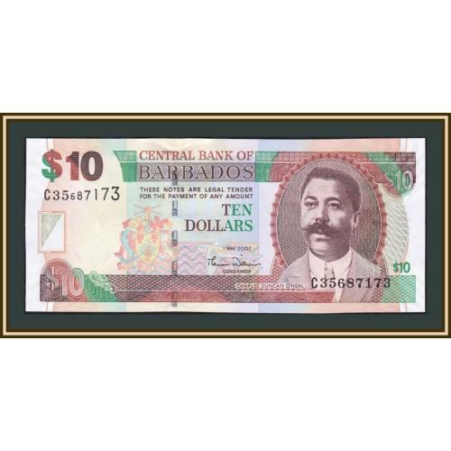 Барбадос 10 долларов 2007 P-68 (68a) UNC
