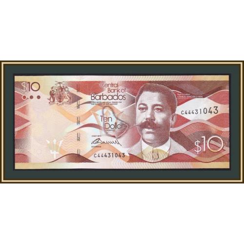 Барбадос 10 долларов 2013 P-75 (75a) UNC