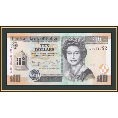 Белиз 10 долларов 2020 P-68 (68f) UNC