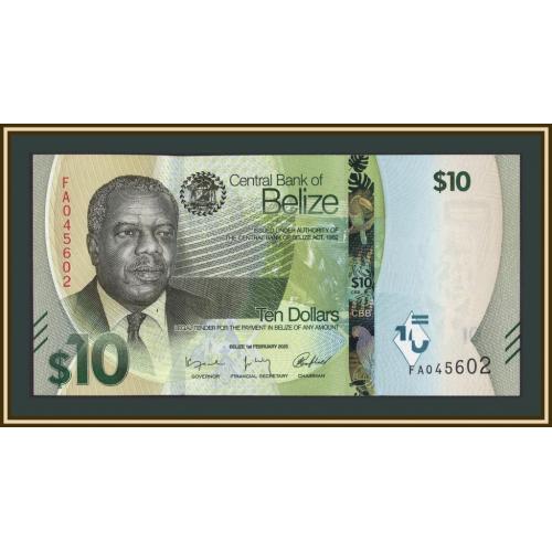 Белиз 10 долларов 2025 P-75 (75a) UNC