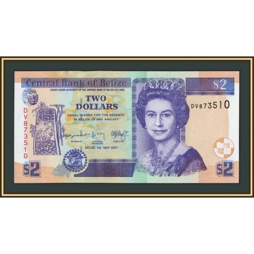 Белиз 2 доллара 2021 P-66 (66g) UNC