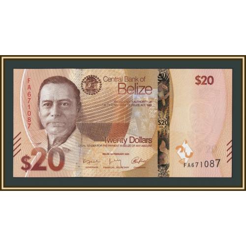 Белиз 20 долларов 2025 P-76 (76a) UNC