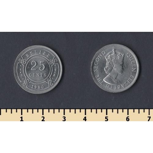 Белиз 25 центов 1980