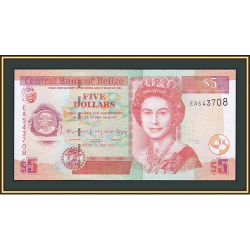 Белиз 5 долларов 2020 P-67 (67h) UNC