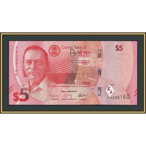 Белиз 5 долларов 2025 P-74 (74a) UNC