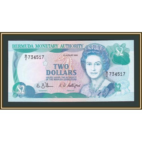 Бермудские о-ва (Бермуды) 2 доллара 1989 P-34 (34b) UNC