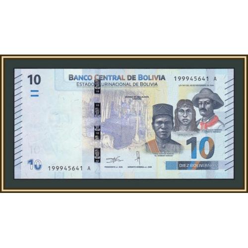 Боливия 10 боливиано 2018 P-248 (248a) UNC