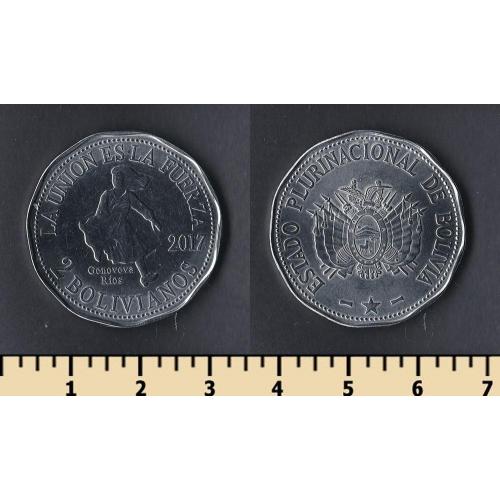Боливия 2 боливиано 2017