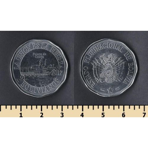 Боливия 2 боливиано 2017