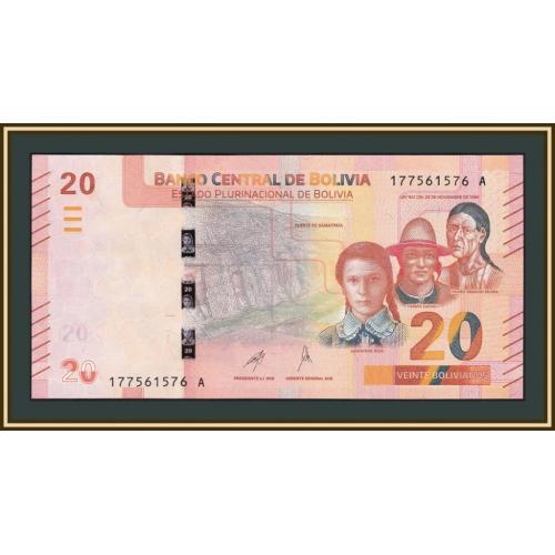 Боливия 20 боливиано 2018 (2024) P-249 UNC