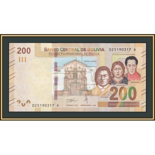 Боливия 200 боливиано 2019 P-252 (252a) UNC