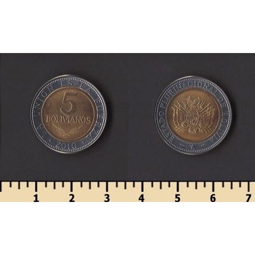 Боливия 5 боливиано 2010