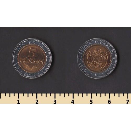 Боливия 5 боливиано 2010