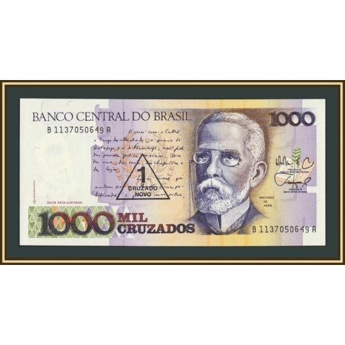 Бразилия 1 новый крузейро (1000 крузейро) 1989 P-216 (216b) UNC