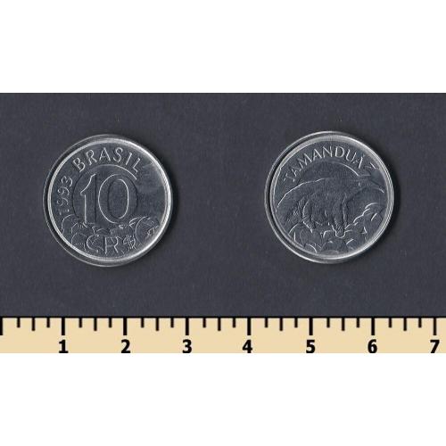 Бразилия 10 крузейро реалов 1993